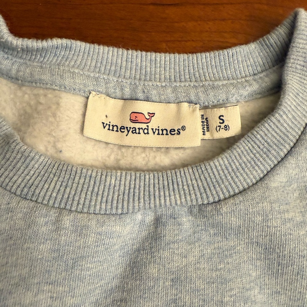 Vineyard Vines‎ Blue Sweater with Striped Ruffle Skirt - Picture 4 of 5